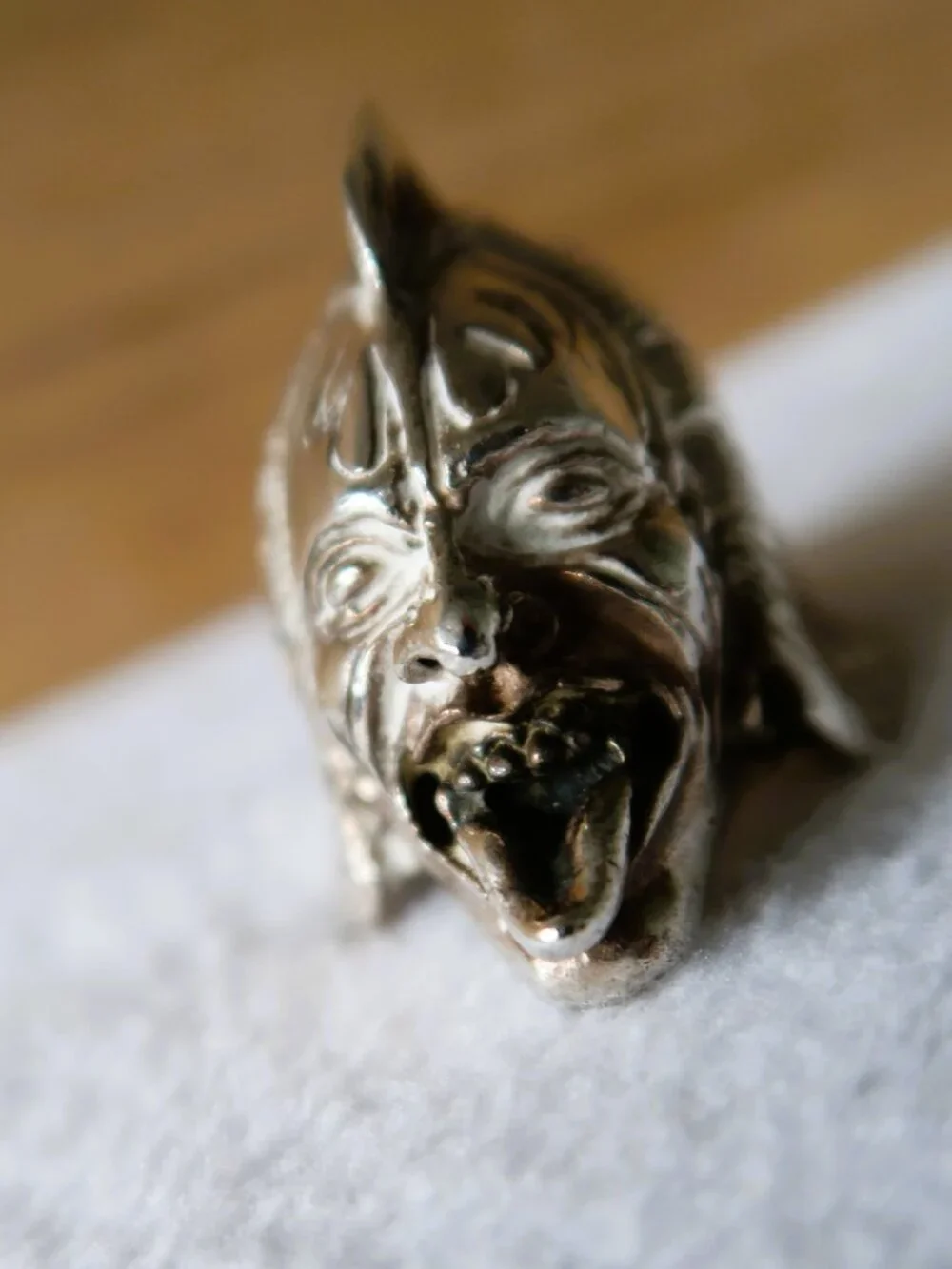 Heavy Music Rock Stage Power Biker Ring KISS Gene Simmons 925 Sterling Silver
